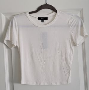 White Crop Top T-Shirt